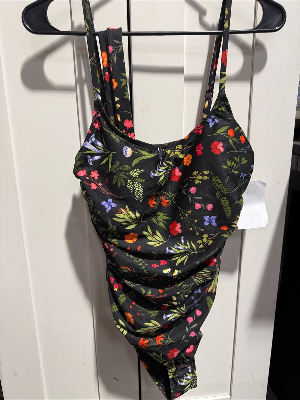 Bloomingdale's Black Floral One-Piece Swimsuit with Multicolor Blooms
